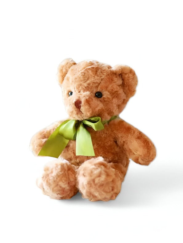 Soft Toy Bear with Green Ribbon - 8-inch Cute and Cuddly Teddy for Kids LMI11464.