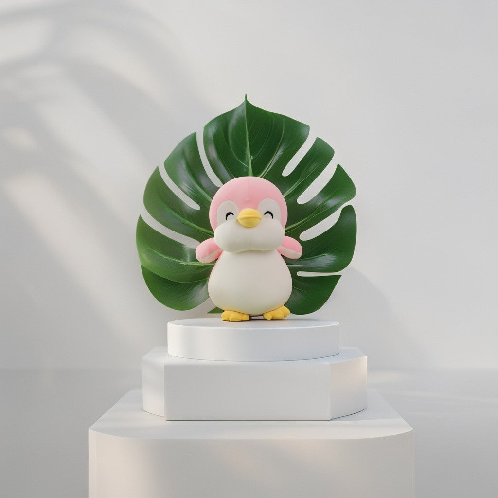 Pink - Happy Waddle Penguin Soft Toy - 7 Inch Plushie for Kids & Adults LMI11604