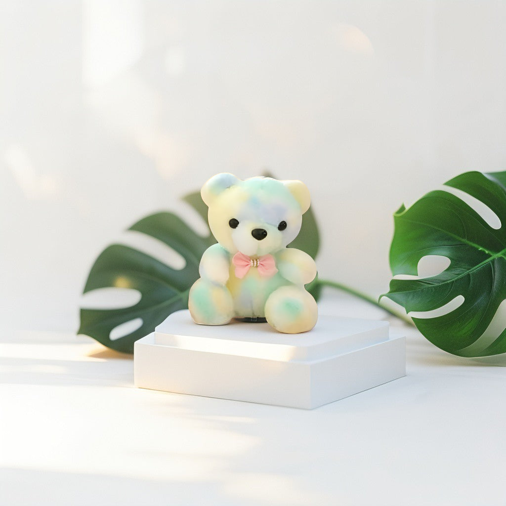 Green - Plush Teddy Bear Set – 8-Inch Pastel Kawaii Stuffed Animals, Soft & Fluffy Cuddly Toy for Kids LMI11094.