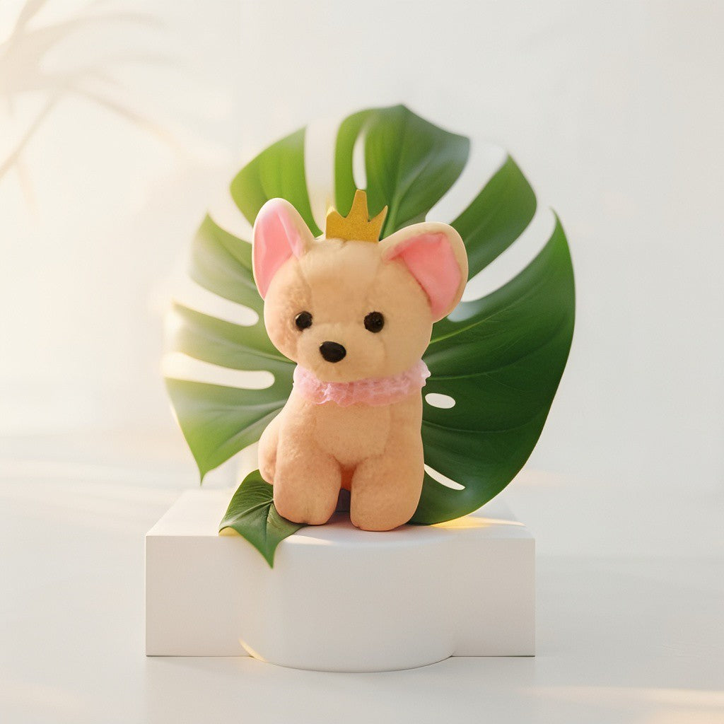 Pink White Cream with Gold Crown - Soft Toy for Kids LMI11091