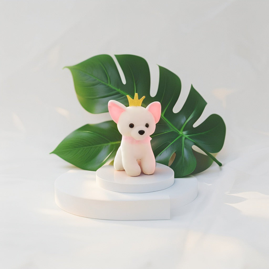 Pink Plush Dog with Gold Crown - Soft Toy for Kids LMI11091
