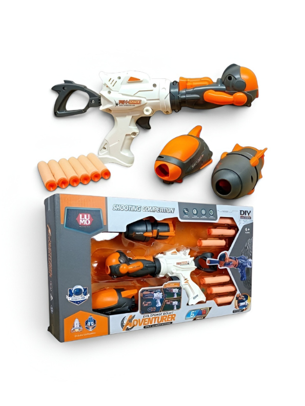 Space Alliance Adventurer DIY Foam Blaster – 3-in-1 Detachable Space Toy Gun with EVA Soft Bullets LMI14413.
