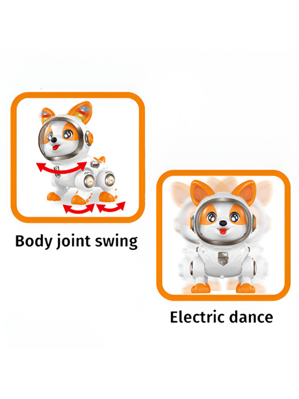 Space Corgi Intelligent Dancing Robot Dog Toy with Lights & Music LMI16932