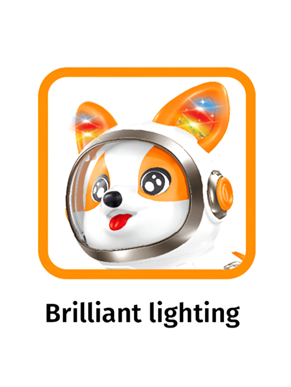 Space Corgi Intelligent Dancing Robot Dog Toy with Lights & Music LMI16932