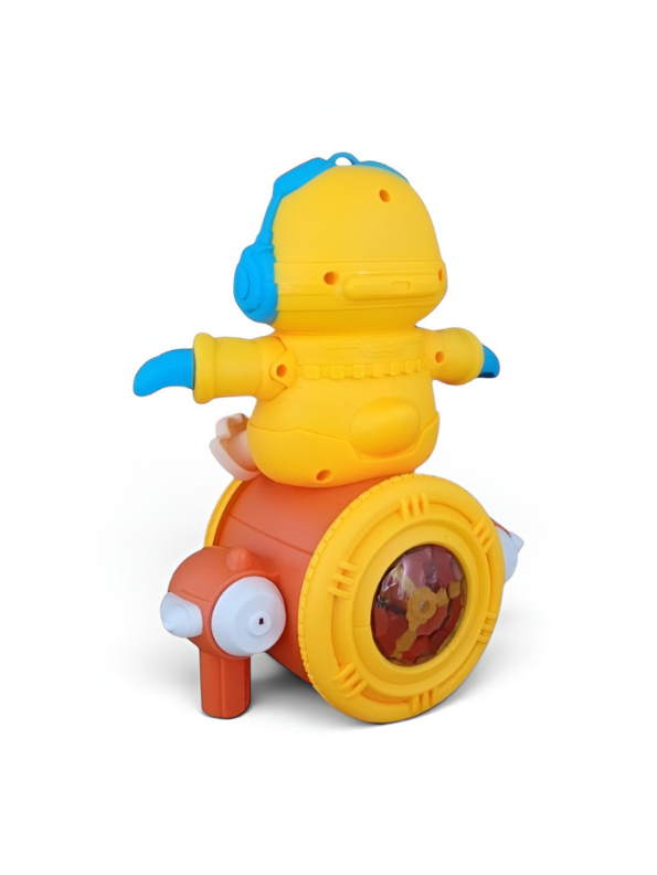 Space Duck Musical Toy – Dancing Duck Robot with LED Lights, Music & 360° Rotating Wheels Yellow LMI14255.