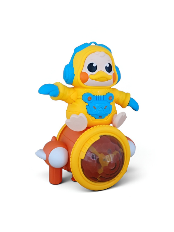 Space Duck Musical Toy – Dancing Duck Robot with LED Lights, Music & 360° Rotating Wheels Yellow LMI14255.