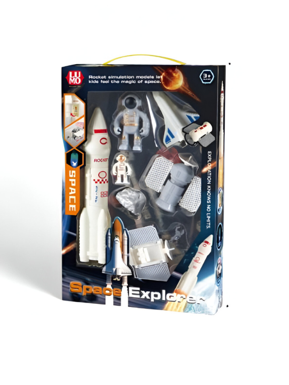 Space Explorer Toy Set – Rocket Ship, Astronaut Figures & Rover Playset for Kids | Rocket & Shuttle Adventure Kit LMI15561.