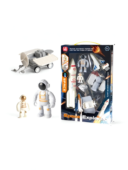 Space Explorer Toy Set – Rocket Ship, Astronaut Figures & Rover Playset for Kids | Rocket & Shuttle Adventure Kit LMI15561.