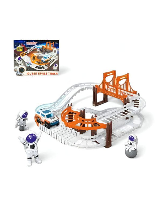 SpaceRacer – 38-Piece Outer Space Slot Car Track Toy for Kids | DIY Railway Set by Star Impex LMI13470.