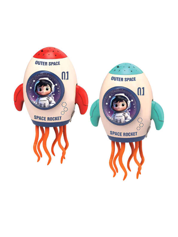 Space Rocket Toy – Bump and Go Interactive Sky Projector & Mist Spray Turquoise LMI16726.