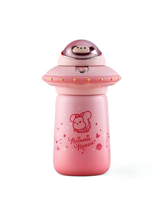 Pink - Space Ship Shaped Vacuum Insulated Water Bottle for Kids – 300ml Leakproof & BPA-Free NOV3535.