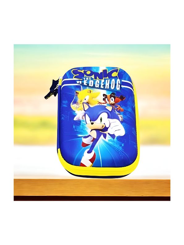 SpeedBoom – 3D Sonic Runner Pouch for Kids | Single Chain Pencil Case | Fun & Fast Cartoon Stationery Bag NOV7500.