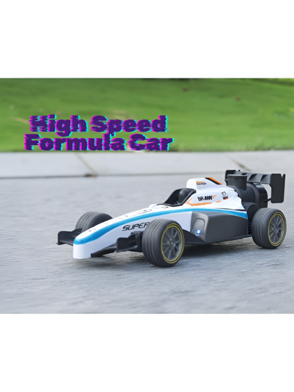 Speed Formula Car 1:14 Simulation R/C Race Car – Blue High-Speed Remote Control Toy with Colorful Lights, Mist Spray, and Rechargeable Battery LMI12032
