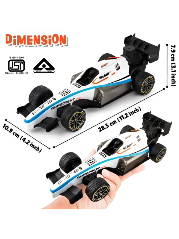 Speed Formula Car 1:14 Simulation R/C Race Car – Blue High-Speed Remote Control Toy with Colorful Lights, Mist Spray, and Rechargeable Battery LMI12032