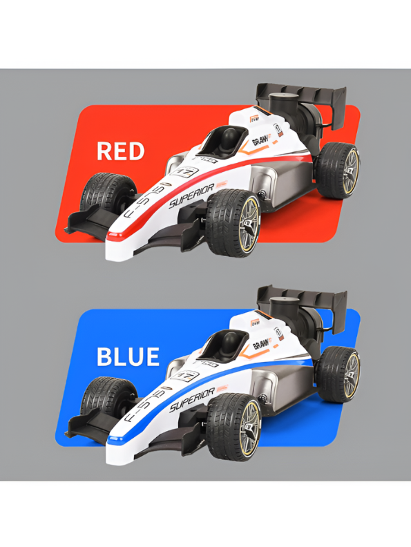 Speed Formula Car 1:14 Simulation R/C Race Car – Blue High-Speed Remote Control Toy with Colorful Lights, Mist Spray, and Rechargeable Battery LMI12032