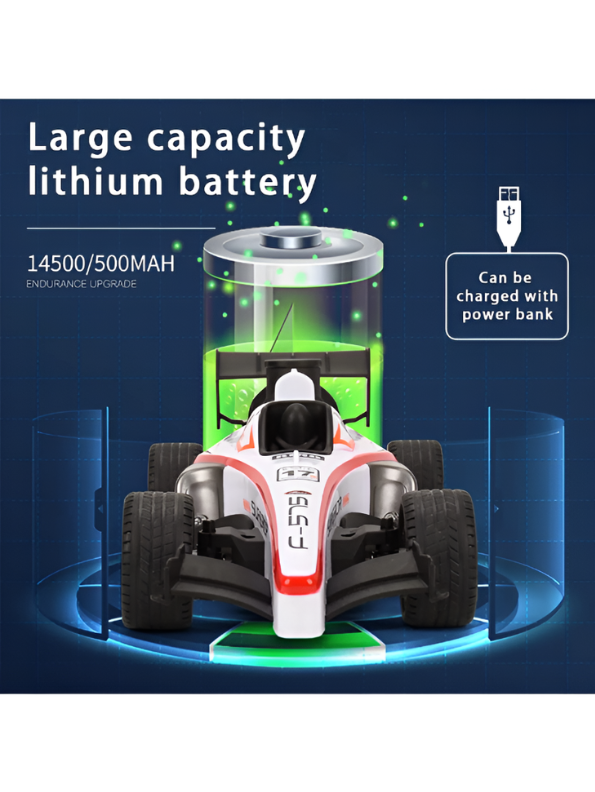 Speed Formula Car 1:14 Simulation R/C Race Car – Red High-Speed Remote Control Toy with Colorful Lights, Mist Spray, and Rechargeable Battery LMI12032