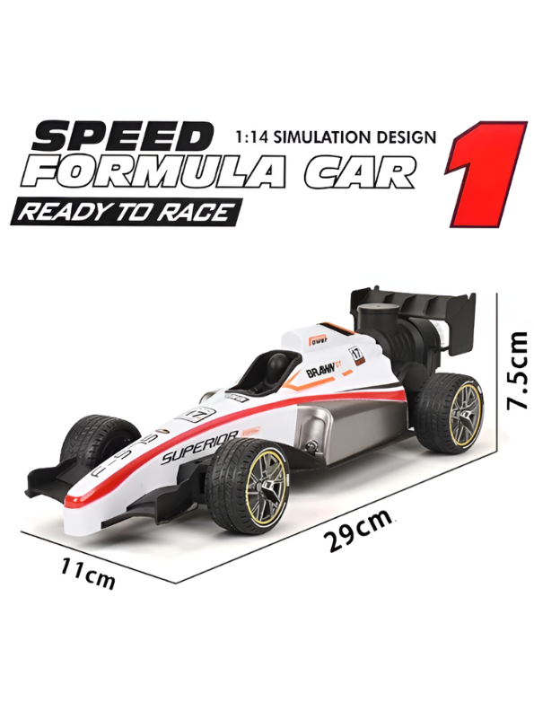 Speed Formula Car 1:14 Simulation R/C Race Car – Red High-Speed Remote Control Toy with Colorful Lights, Mist Spray, and Rechargeable Battery LMI12032