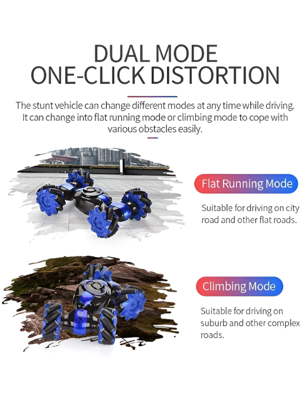 Speed Pioneer Gesture-Controlled 4WD RC Stunt Car Blue – 360° Drift & All-Terrain Torsion Vehicle LMI5767