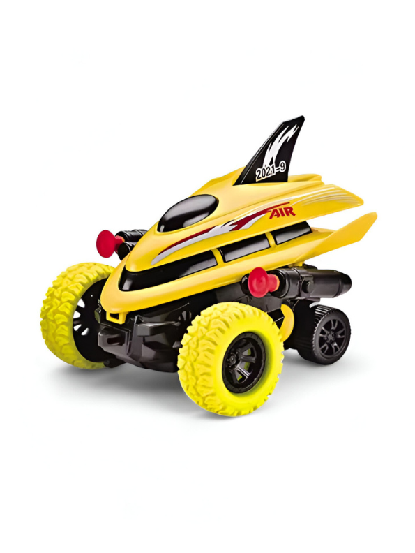 Speed Racer Pull Back Car – Fast Mini Racer Vehicle with Big Wheels Yellow LMI13763.