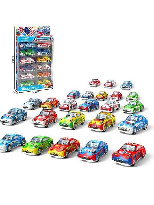 SpeedStorm 12X Pack – Pull Back Car Set of 12 | Mini Friction Powered Racing for Kids | Durable Toy Vehicles for Boys & Girls LMI15109.