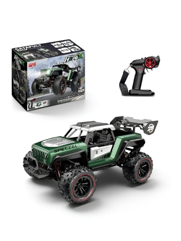 Speed X Hero Remote Control Car – Green 4WD Electric Off-Road RC Monster Truck MD543