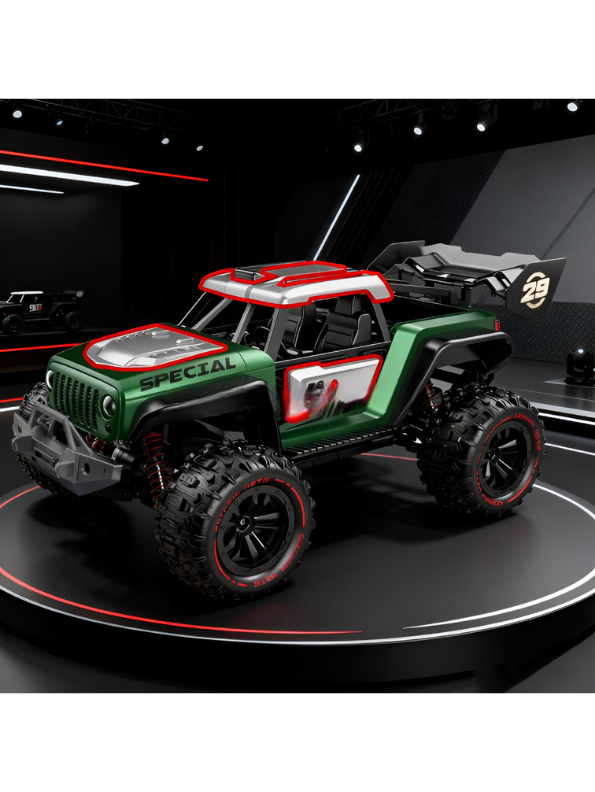 Speed X Hero Remote Control Car – Green 4WD Electric Off-Road RC Monster Truck MD543