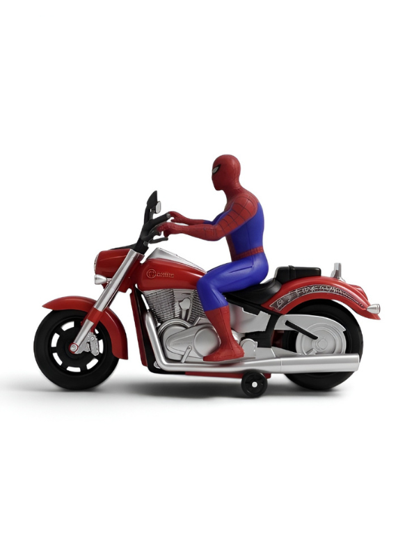 Spider-Man Battery-Operated Bump & Go Toy Motorcycle with Sound and Flashing Lights TV1088
