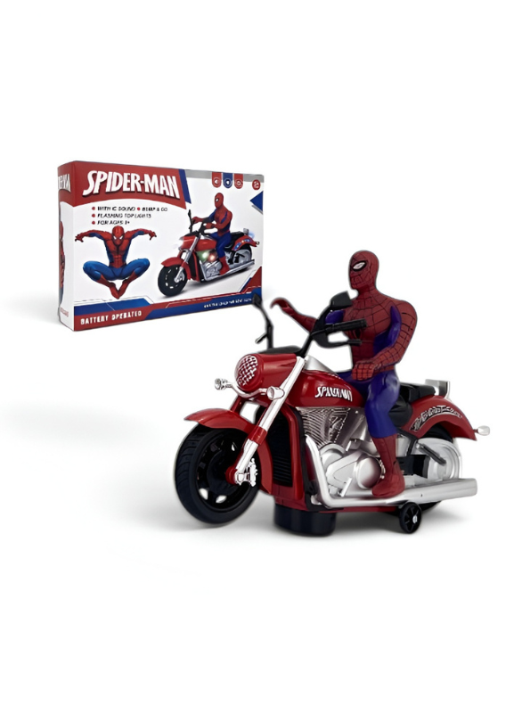 Spider-Man Battery-Operated Bump & Go Toy Motorcycle with Sound and Flashing Lights TV1088