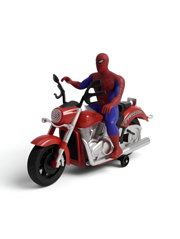 Spider-Man Battery-Operated Bump & Go Toy Motorcycle with Sound and Flashing Lights TV1088