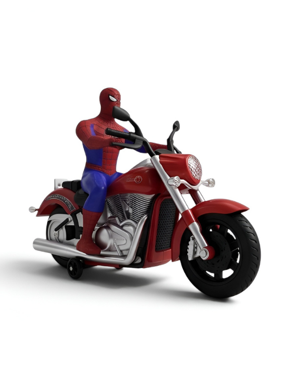 Spider-Man Battery-Operated Bump & Go Toy Motorcycle with Sound and Flashing Lights TV1088