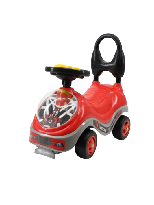 Spider-Man Kids Ride-On Toy Car – 4-Wheel Push Car with Steering Wheel & High Back Support LMI14101.