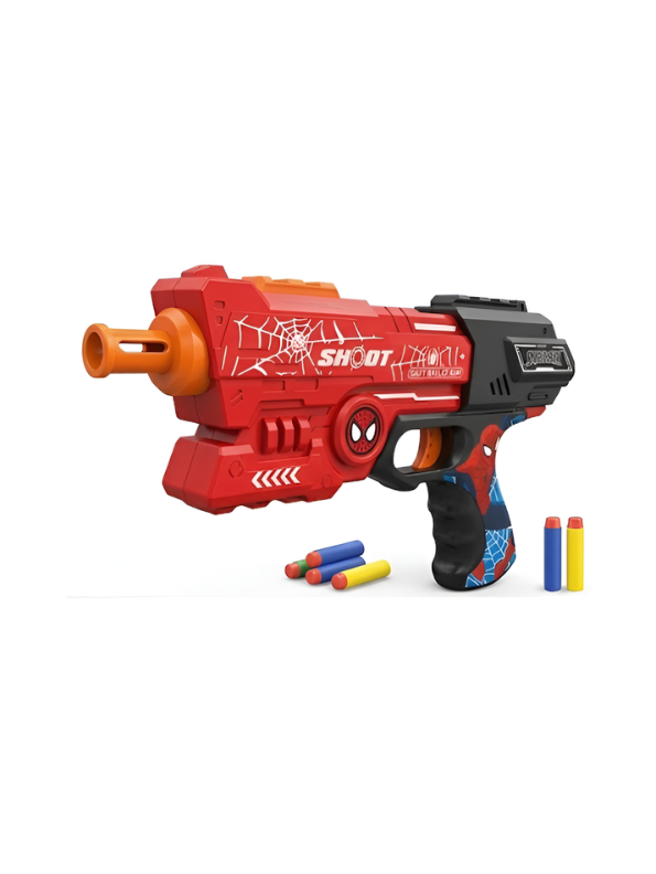 Spider-Man Web Shooter Toy Gun Set – 2-in-1 Soft Foam Dart & Ball Blaster with Darts & Balls TV5480.