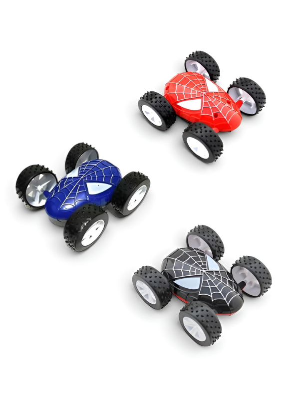 Spider Hero Friction Powered 360° Stunt Flip Cars – 3-Piece Off-Road Toy Set for Kids LMI7047