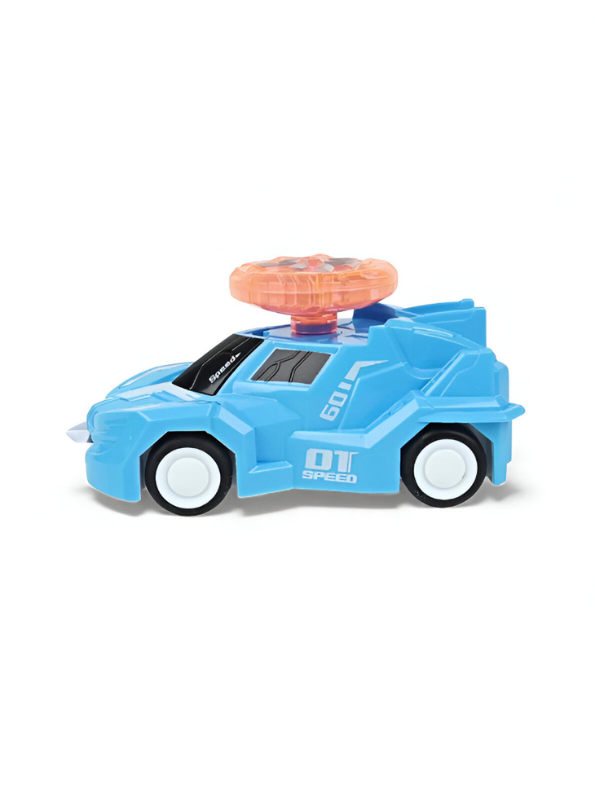 Spinning Gyro Rotary Race Car Toy - Detachable Top Launcher, High Speed Spinning Action Toy with Music LMI15502.