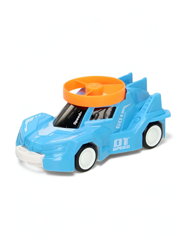 Spinning Gyro Rotary Race Car Toy - Detachable Top Launcher, High Speed Spinning Action Toy with Music LMI15502.