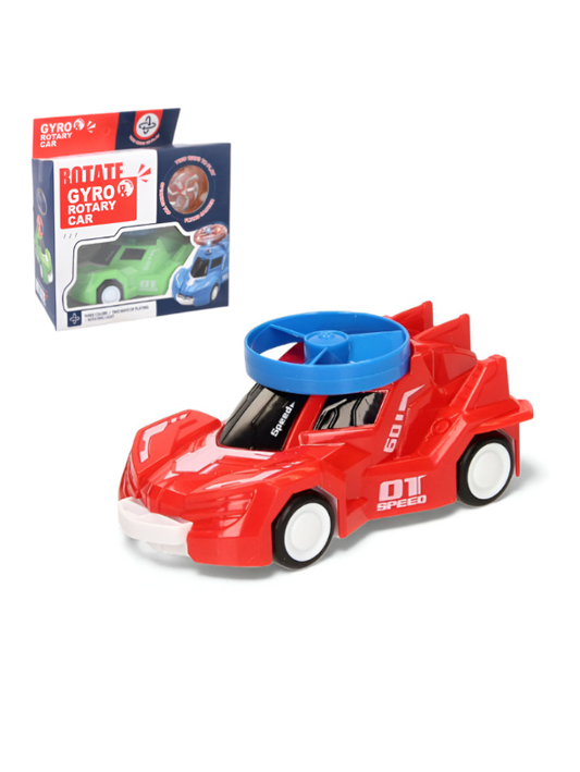 Spinning Gyro Rotary Race Car Toy - Detachable Top Launcher, High Speed Spinning Action Toy with Music Red LMI15502.