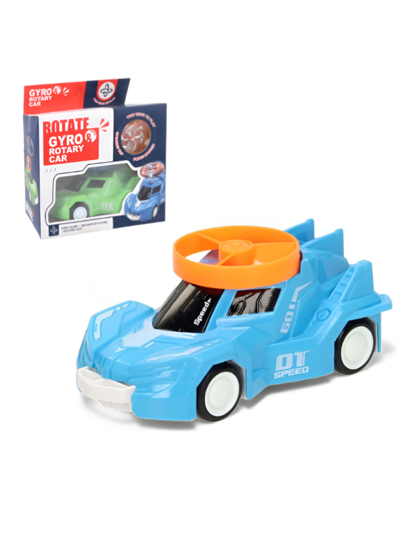 Spinning Gyro Rotary Race Car Toy - Detachable Top Launcher, High Speed Spinning Action Toy with Music LMI15502.