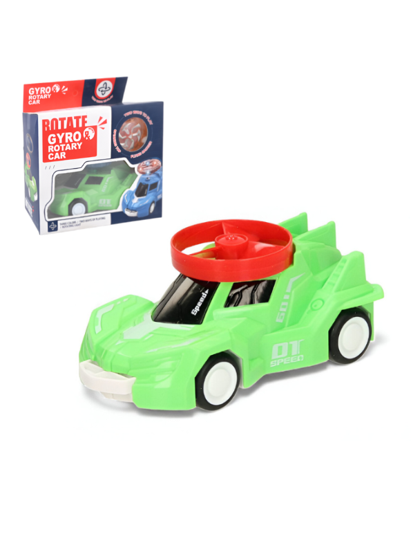 Spinning Gyro Rotary Race Car Toy - Detachable Top Launcher, High Speed Spinning Action Toy with Music LMI15502.