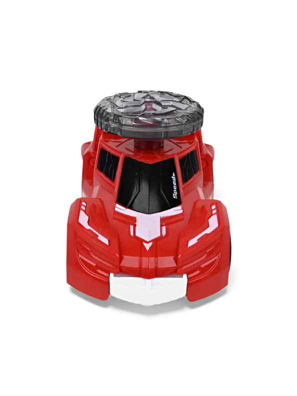 Spinning Gyro Rotary Race Car Toy - Detachable Top Launcher, High Speed Spinning Action Toy with Music Red LMI15502.