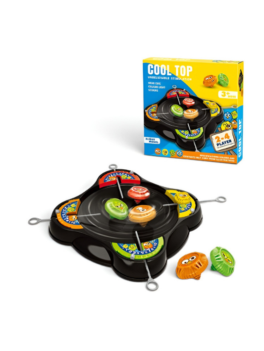 Spinning Top Battle Arena Set with Pull-String Launchers, 2–4 Player Interactive Toy MD433