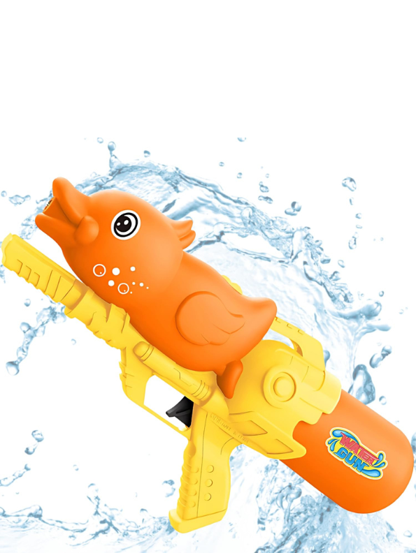 SplashMax – 300ml High-Pressure Water Gun | Large Tank Holi Pichkari for Kids Yellow LMI14338.