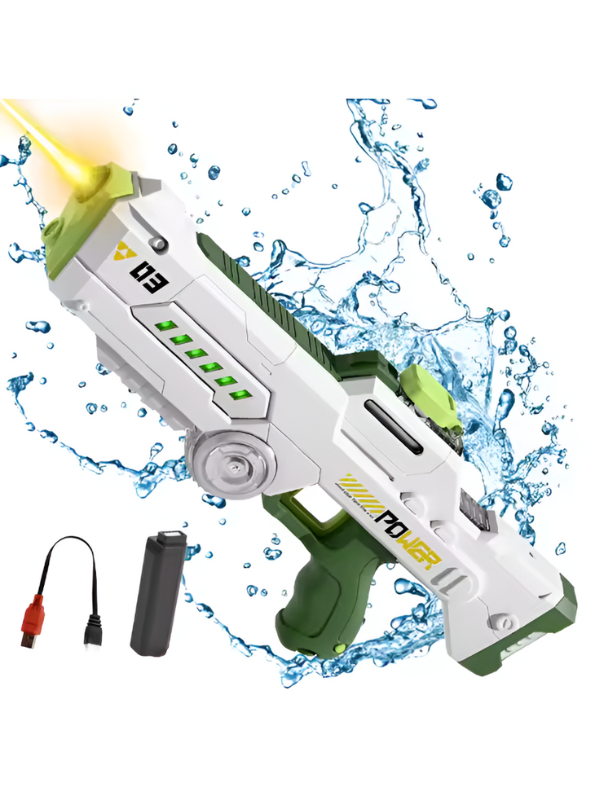 SplashX Electric Water Blaster for Adults & Kids – Automatic Waterproof Squirt Water Gun, High-Power Long-Range 26–32ft Summer Water Toy Blue LMI15937.