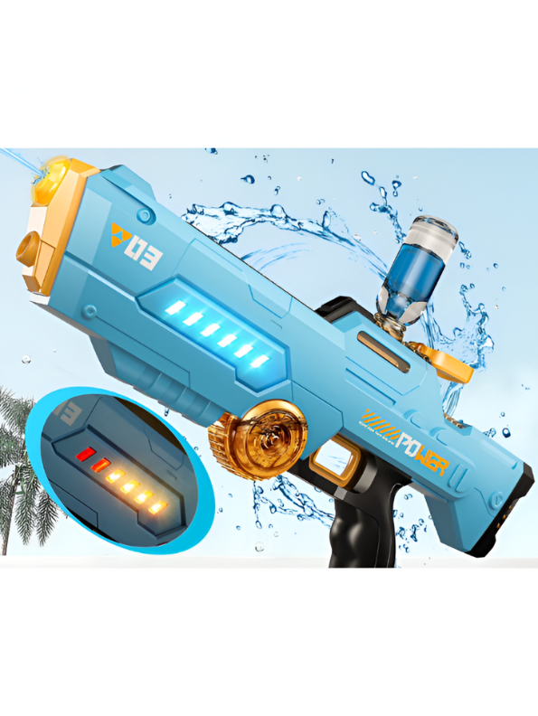 SplashX Electric Water Blaster for Adults & Kids – Automatic Waterproof Squirt Water Gun, High-Power Long-Range 26–32ft Summer Water Toy White LMI15937.