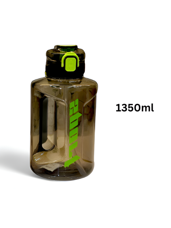 Black - Sport Water Bottle 1350ml with Handle | Leakproof & Portable Hydration for Gym & School | BPA-Free Drink Bottle NOVGBT-50668.