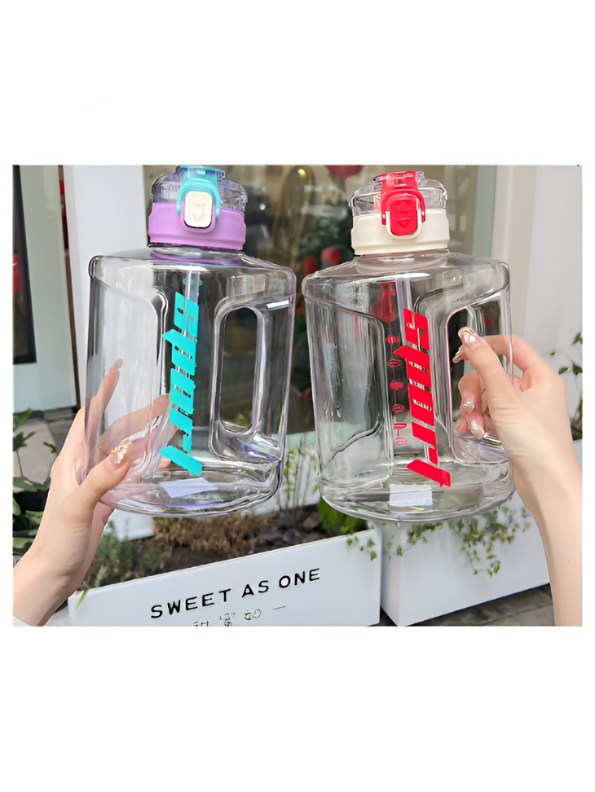 Black - Sport Water Bottle 1350ml with Handle | Leakproof & Portable Hydration for Gym & School | BPA-Free Drink Bottle NOVGBT-50668.