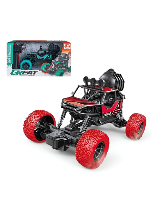 Sprayer High-Speed Off-Road RC Car – WD Rock Climber with Smoke Function, Double Magnet Motor, Large Tires, Monster Racing Car Scale 1:18 Red LMI15130.