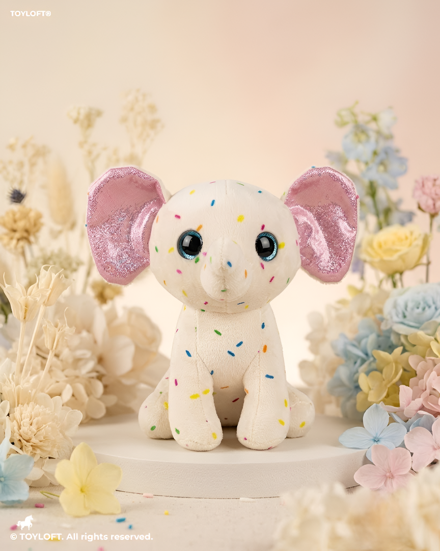 Sprinkles the Elephant Plush | Cream 7-Inch Soft Stuffed Animal ST16790