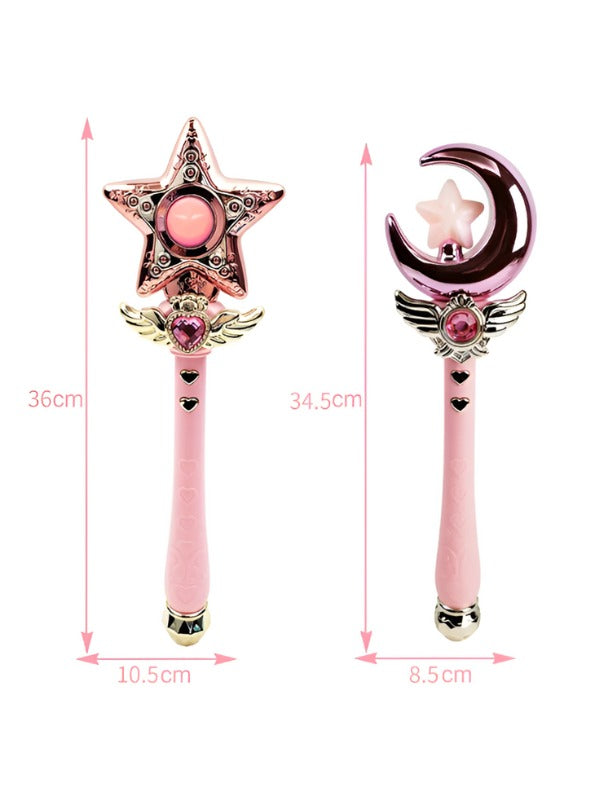 Turquoise Star Magic Wand Cosplay Toy 36cm – Musical Princess Scepter Prop for Dress-Up & Magical Girl Roleplay NX12487.