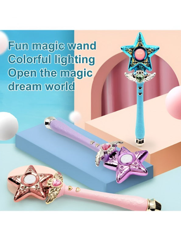 Turquoise Star Magic Wand Cosplay Toy 36cm – Musical Princess Scepter Prop for Dress-Up & Magical Girl Roleplay NX12487.