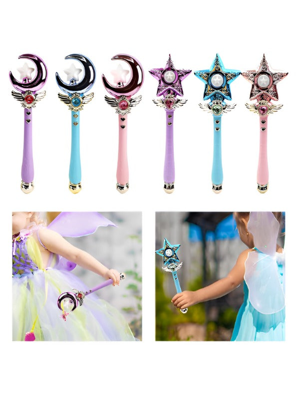 Turquoise Star Magic Wand Cosplay Toy 36cm – Musical Princess Scepter Prop for Dress-Up & Magical Girl Roleplay NX12487.
